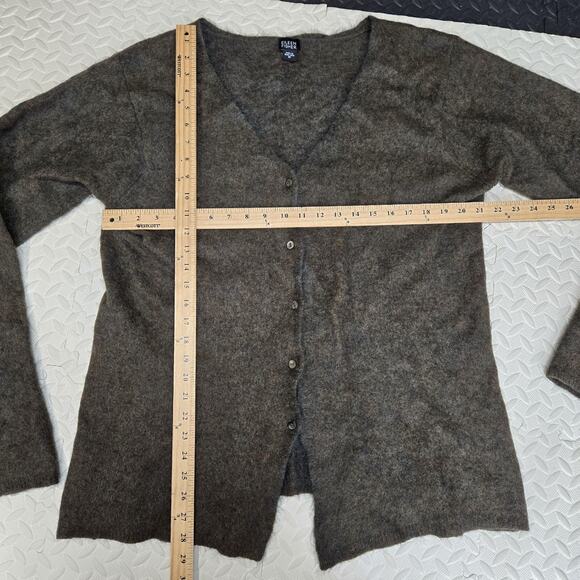 Vintage Eileen Fisher Cardigan Sweater Medium Mohair Merino Wool V-Neck Olive - Picture 7 of 9